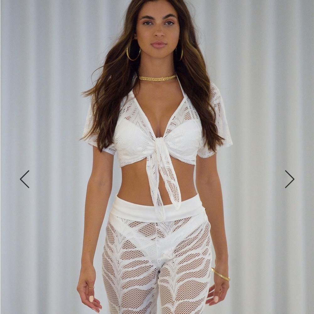 Beach Bunny Swimwear Miller crop top and pants cover up set✨